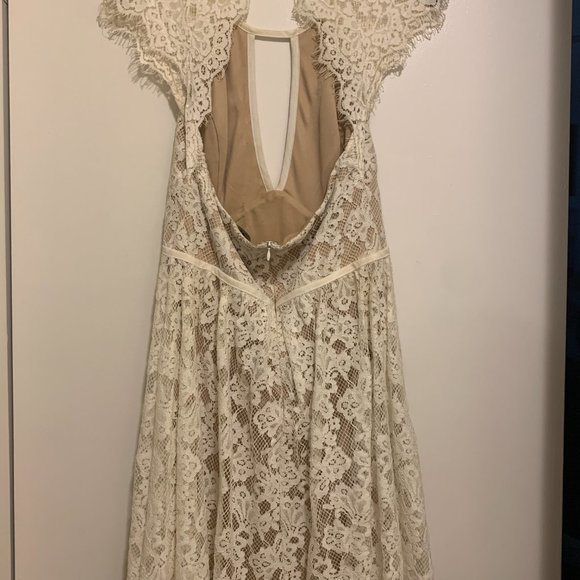 Lulu's White Lace Cutout Mini Dress - Picture 2 of 3